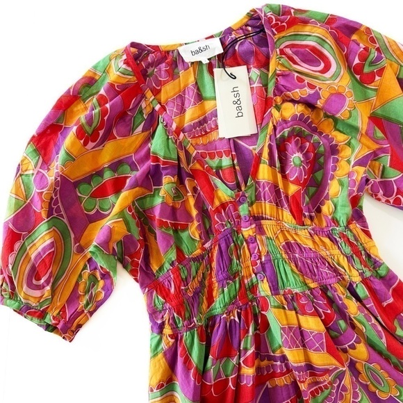 Ba&Sh 2 Womens Size 6 Dova Puff Sleeve Mini Dress New - Picture 3 of 12